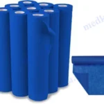 رول ملحفه یکبارمصرف عرض 60 گرماژ 38 آبی کاربنی پرفراژدار