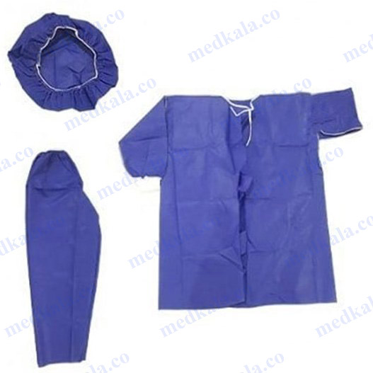 ست ام ار ای (MRI) گان,کلاه و شلوار بیمار 38 گرم یکبارمصرف